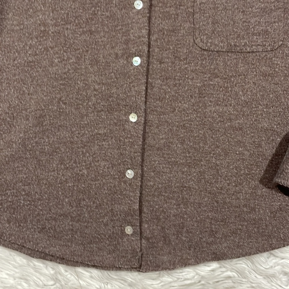 Donni Brushed Sweater Button Down Cho Brown Shirt Jacket Shacket - Picture 10 of 13